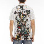 Men's Polo Shirt Black Cats Art