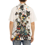 Hawaiian Shirt Black Cats Art