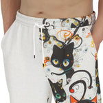 Men's Sweatpants Black Cats Art