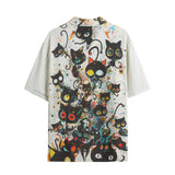 Hawaiian Shirt Black Cats Art