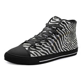 High-Top Canvas Shoes Zebra Skin Texture