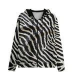 Men's Zip Up Hoodie Zebra Skin Texture