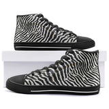 High-Top Canvas Shoes Zebra Skin Texture