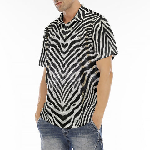 Men's Polo Shirt Zebra Skin Texture