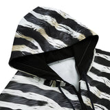 Men's Zip Up Hoodie Zebra Skin Texture