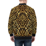 Bomber Jacket Gold and Black Tiger Print Fabric