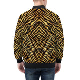 Bomber Jacket Gold and Black Tiger Print Fabric