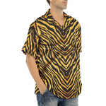 Hawaiian Shirt Gold and Black Tiger Print Fabric
