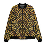 Bomber Jacket Gold and Black Tiger Print Fabric