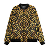 Bomber Jacket Gold and Black Tiger Print Fabric