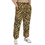 Men's Sweatpants Gold and Black Tiger Print Fabric