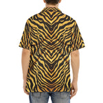 Hawaiian Shirt Gold and Black Tiger Print Fabric