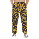 Men's Sweatpants Gold and Black Tiger Print Fabric