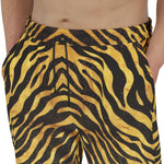 Men's Sweatpants Gold and Black Tiger Print Fabric