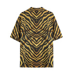 Hawaiian Shirt Gold and Black Tiger Print Fabric