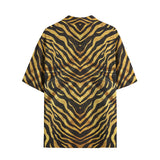 Hawaiian Shirt Gold and Black Tiger Print Fabric