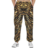 Men's Sweatpants Shiny Gold and Black Stripes