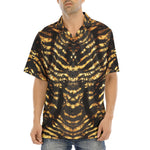 Hawaiian Shirt Shiny Gold and Black Stripes