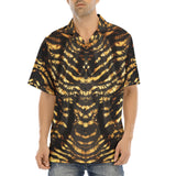Hawaiian Shirt Shiny Gold and Black Stripes