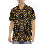 Men's Polo Shirt Shiny Gold and Black Stripes