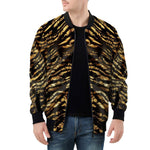 Bomber Jacket Shiny Gold and Black Stripes