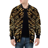Bomber Jacket Shiny Gold and Black Stripes