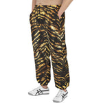 Men's Sweatpants Shiny Gold and Black Stripes