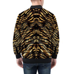 Bomber Jacket Shiny Gold and Black Stripes