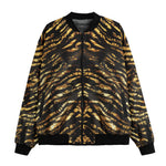 Bomber Jacket Shiny Gold and Black Stripes