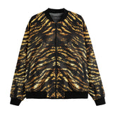 Bomber Jacket Shiny Gold and Black Stripes