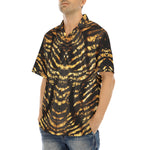 Hawaiian Shirt Shiny Gold and Black Stripes