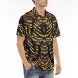 Men's Polo Shirt Shiny Gold and Black Stripes