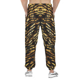 Men's Sweatpants Shiny Gold and Black Stripes