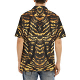Hawaiian Shirt Shiny Gold and Black Stripes