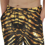 Men's Sweatpants Shiny Gold and Black Stripes