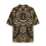 Hawaiian Shirt Shiny Gold and Black Stripes