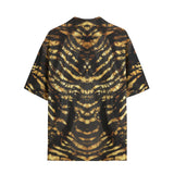 Hawaiian Shirt Shiny Gold and Black Stripes
