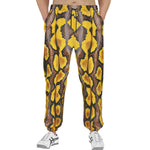 Men's Sweatpants Yellow and Black Snake Skin Pattern