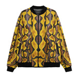 Bomber Jacket Yellow and Black Snake Skin Pattern