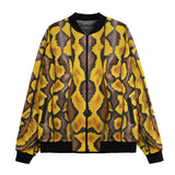 Bomber Jacket Yellow and Black Snake Skin Pattern