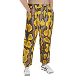 Men's Sweatpants Yellow and Black Snake Skin Pattern