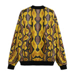 Bomber Jacket Yellow and Black Snake Skin Pattern