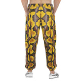 Men's Sweatpants Yellow and Black Snake Skin Pattern