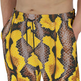 Men's Sweatpants Yellow and Black Snake Skin Pattern