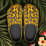 Classic Clogs Yellow and Black Snake Skin Pattern