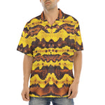 Hawaiian Shirt Yellow and Brown Snake Skin Print