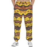 Men's Sweatpants Yellow and Brown Snake Skin Print