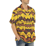 Hawaiian Shirt Yellow and Brown Snake Skin Print