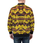 Bomber Jacket Yellow and Brown Snake Skin Print