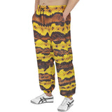 Men's Sweatpants Yellow and Brown Snake Skin Print